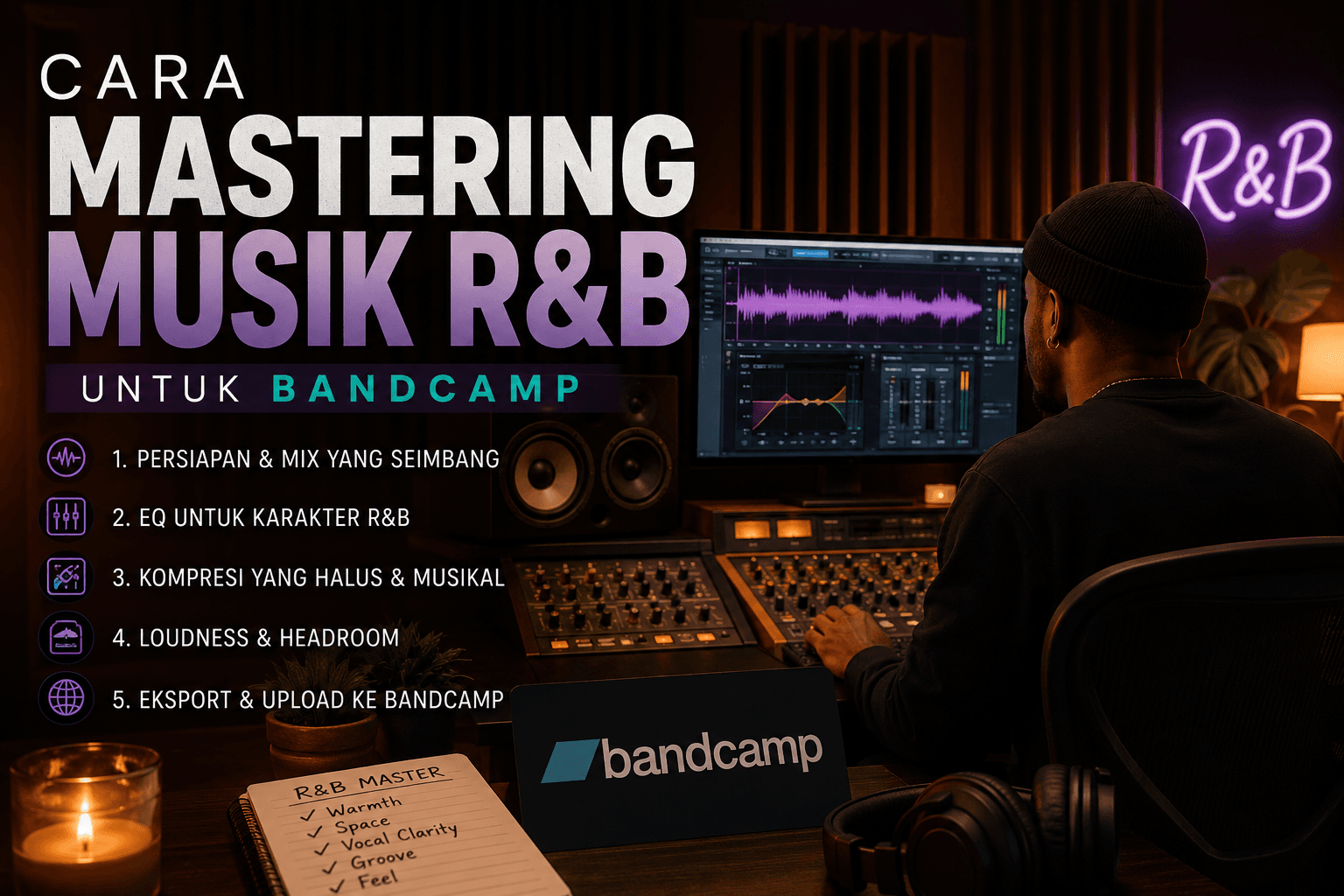 Cara Mastering Musik R&B untuk Bandcamp