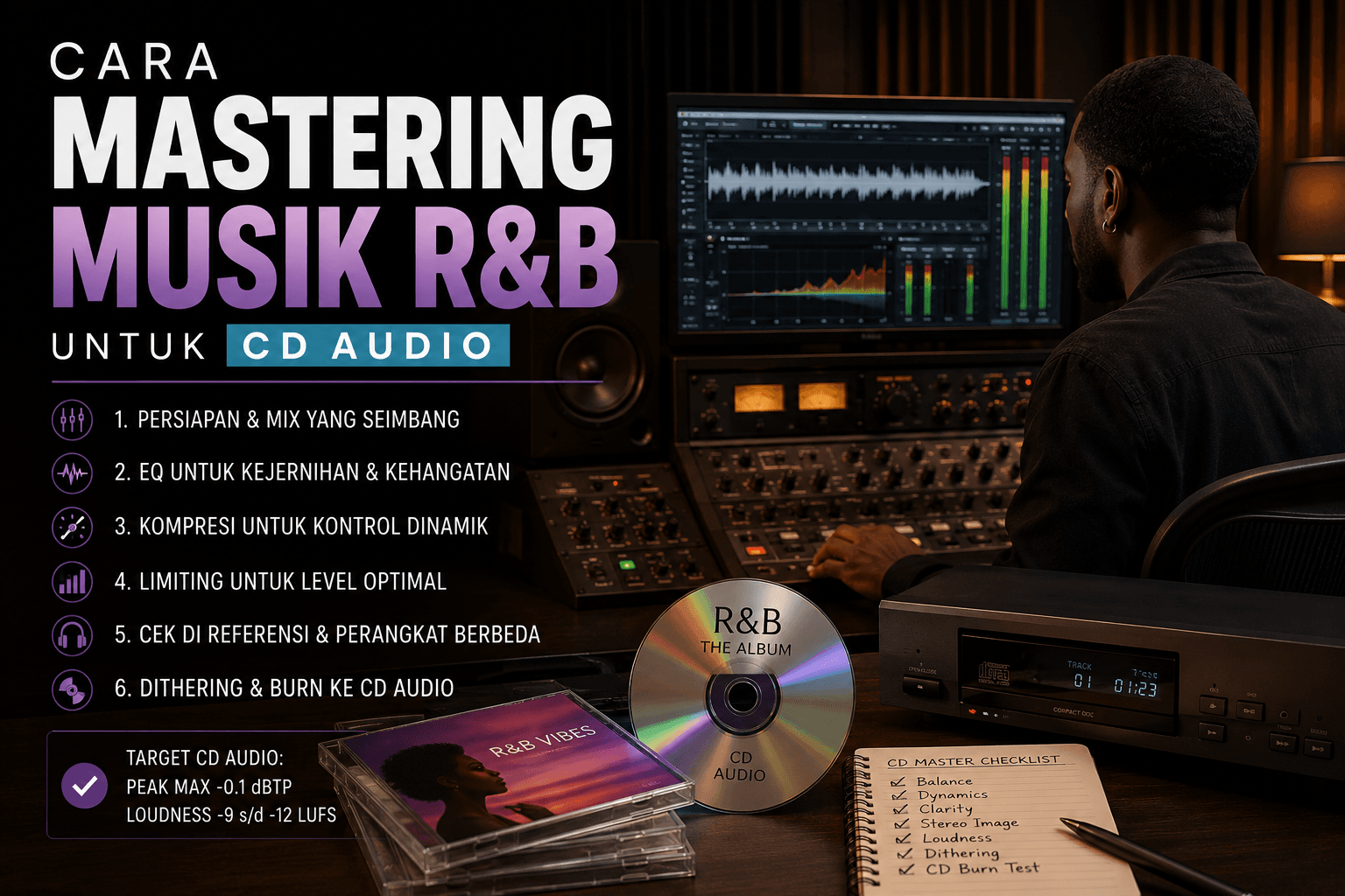Cara Mastering Musik R&B untuk CD Audio
