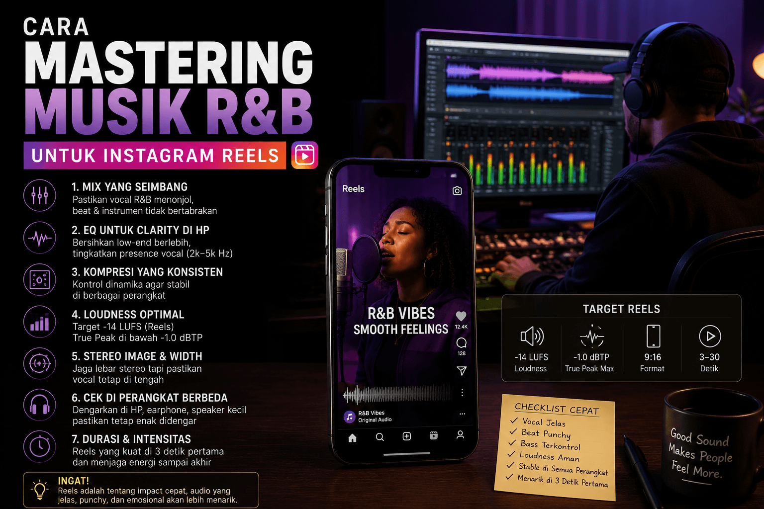Cara Mastering Musik R&B untuk Instagram Reels