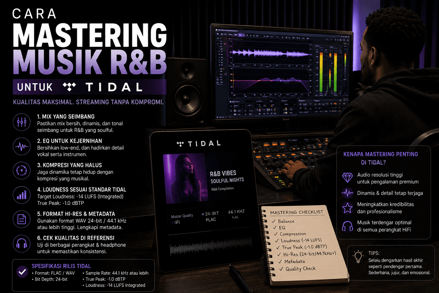 Cara Mastering Musik R&B untuk Tidal