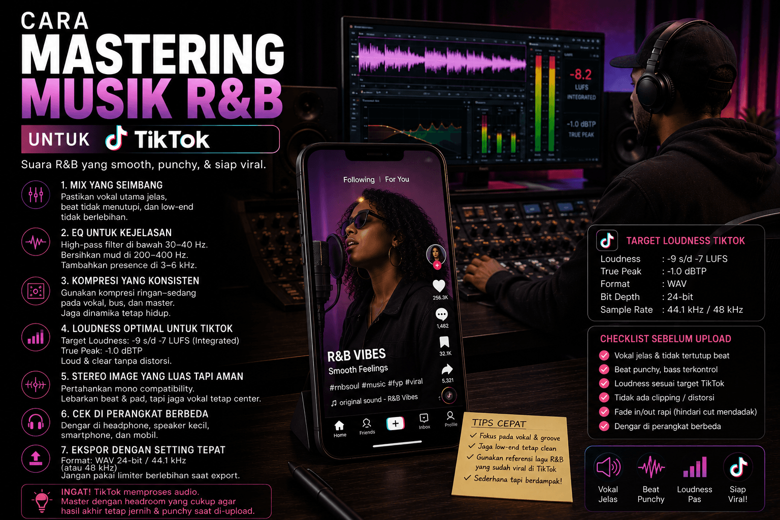 Cara Mastering Musik R&B untuk TikTok
